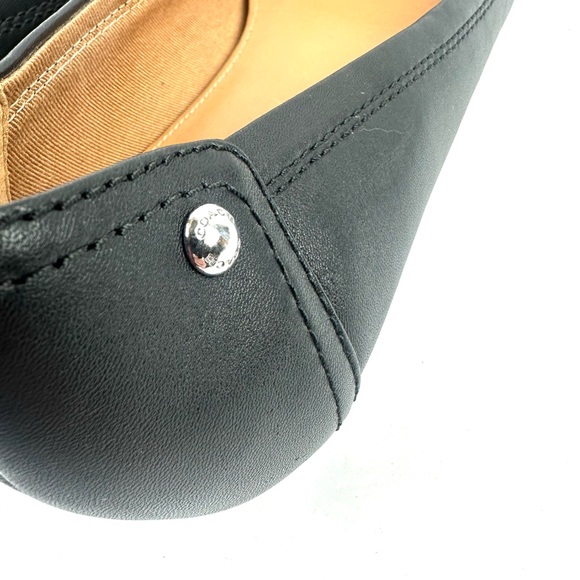 Coach Chelsea Ballet Flats 9.5 Black Soft Leather Cap Toe Slip On Shoes Womens - Picture 7 of 13